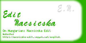edit macsicska business card